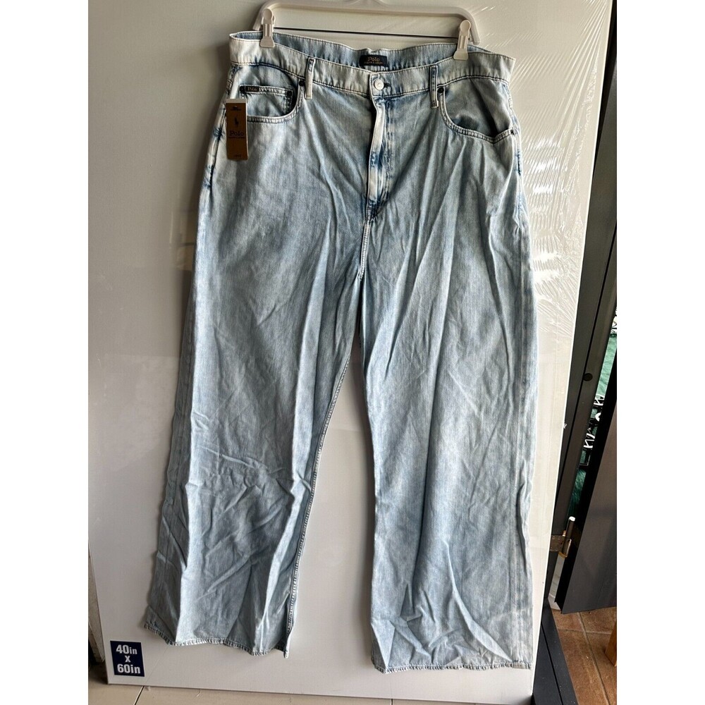 NWT $248 POLO Ralph Lauren WOMEN'S JEANS 34  WIDE LEG  SUPER SOFT RELAXED LONG N